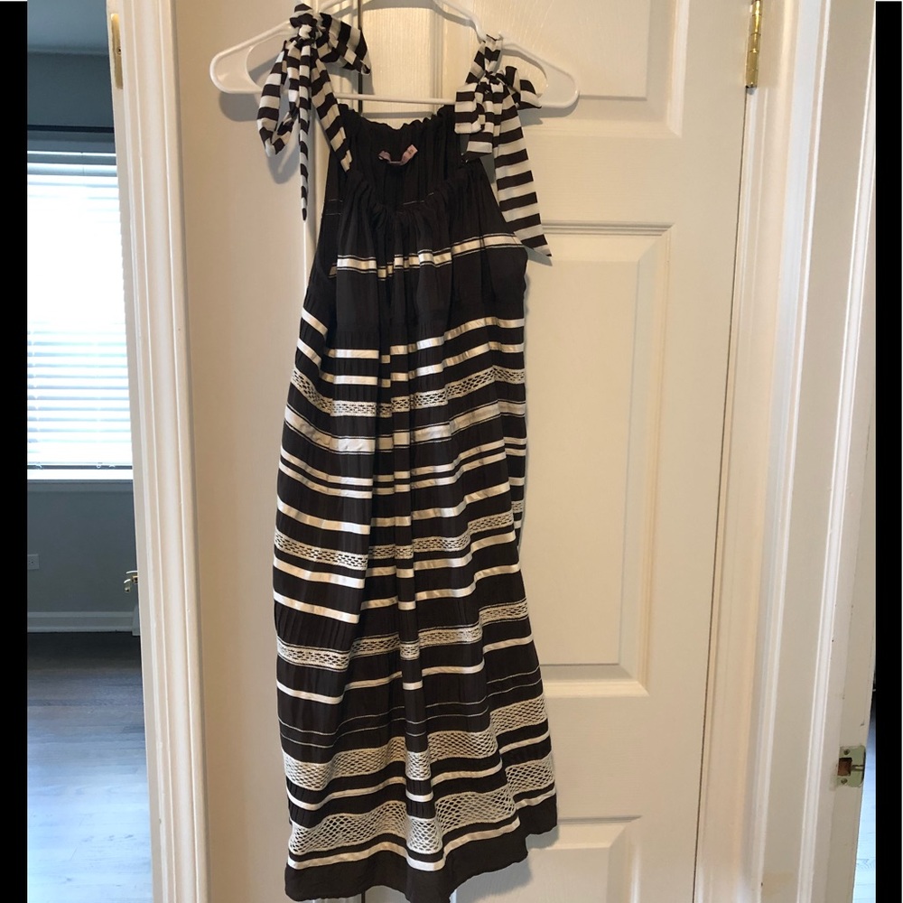 Brown and White dress